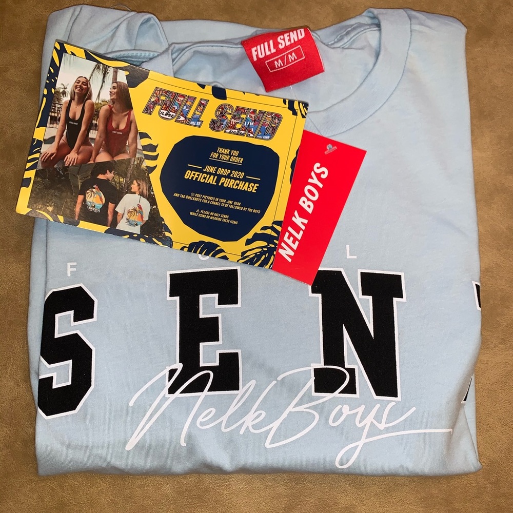 Nelk Boys Full Send Block Tee T Shirt Skyblue Blue